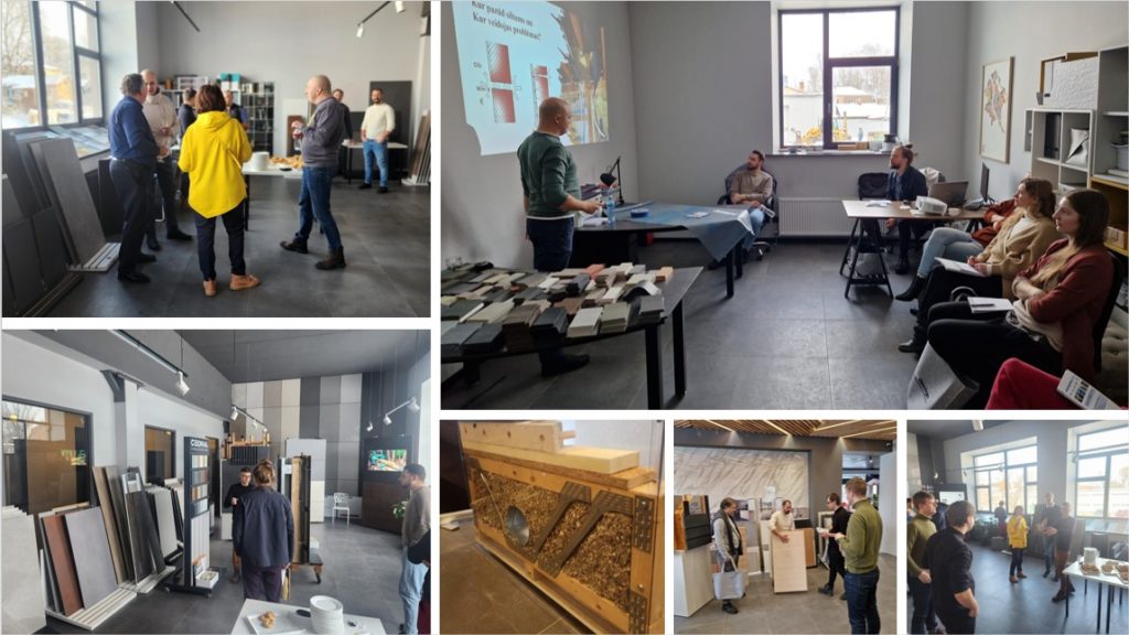 Architects networking and sharing ideas in design office